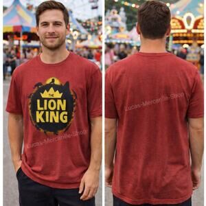 Disney Lion King Red T Shirt Men’s Large 42-44 Graphic Short Sleeve Tee